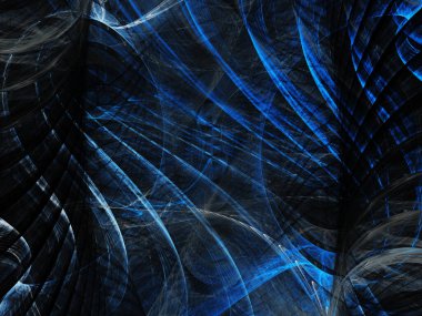 Mavi Soyut Fraktal arka plan 3d render illüstrasyon