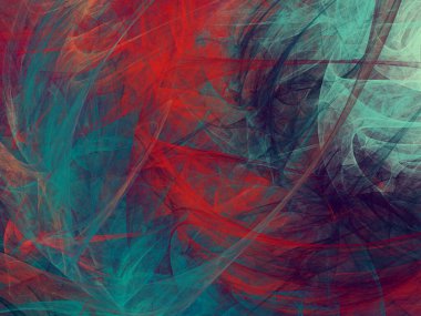 Mavi Soyut Fraktal arka plan 3d render illüstrasyon