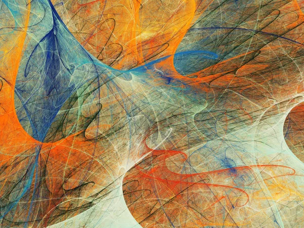 Orange abstrakt fraktal bakgrund 3d rendering illustration — Stockfoto