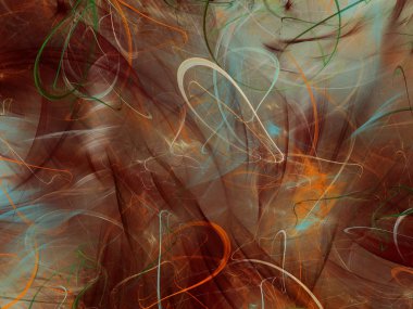 kahverengi Soyut Fraktal arka plan 3d render illüstrasyon