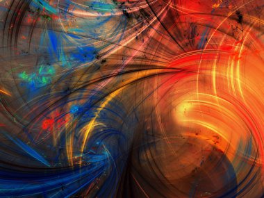 kaotik fraktal arka plan 3d render illüstrasyon soyut