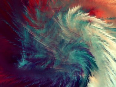 Mavi Soyut Fraktal arka plan 3d render illüstrasyon