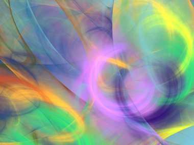 gökkuşağı Soyut Fraktal arka plan 3d render illüstrasyon