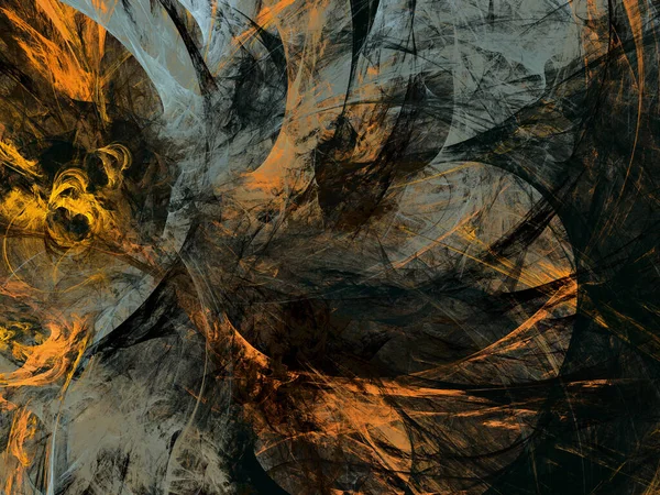 Amarelo abstrato fractal fundo 3d renderização ilustração — Fotografia de Stock