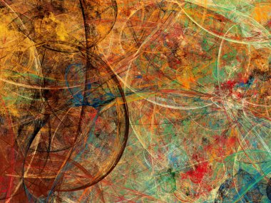 sarı Soyut Fraktal arka plan 3d render illüstrasyon