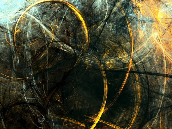 黄色の抽象的なフラクタル背景 3 d レンダリング図 — ストック写真