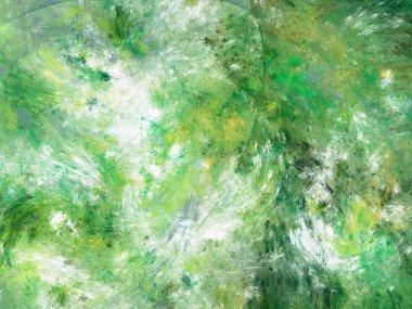 yeşil Soyut Fraktal arka plan 3d render illüstrasyon