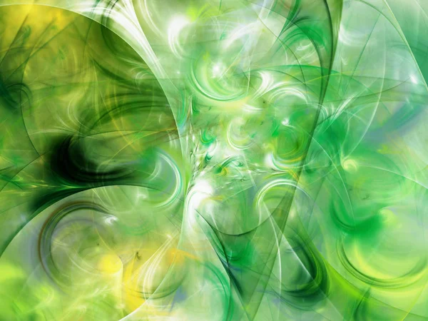 Verde abstrato fractal fundo 3d renderização ilustração — Fotografia de Stock