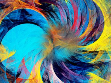 Mavi Soyut Fraktal arka plan 3d render illüstrasyon