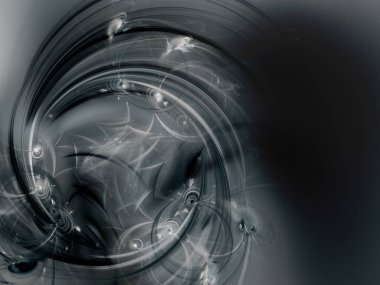 siyah ve beyaz soyut fraktal arka plan 3d render illustr