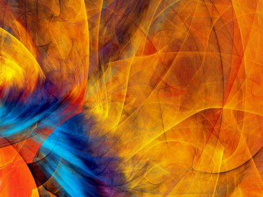 sarı Soyut Fraktal arka plan 3d render illüstrasyon