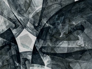 siyah ve beyaz soyut fraktal arka plan 3d render illustr