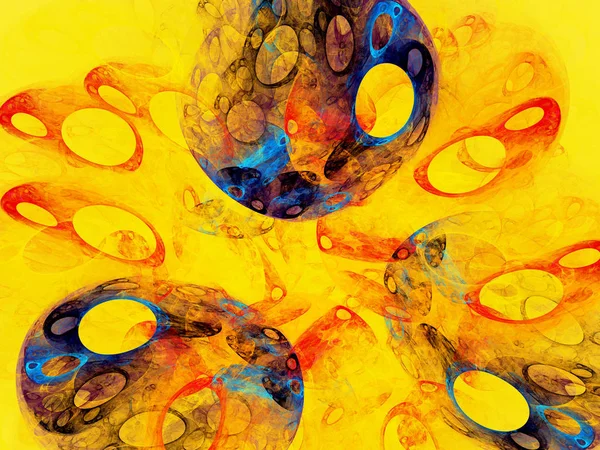 黄色の抽象的なフラクタル背景 3 d レンダリング図 — ストック写真