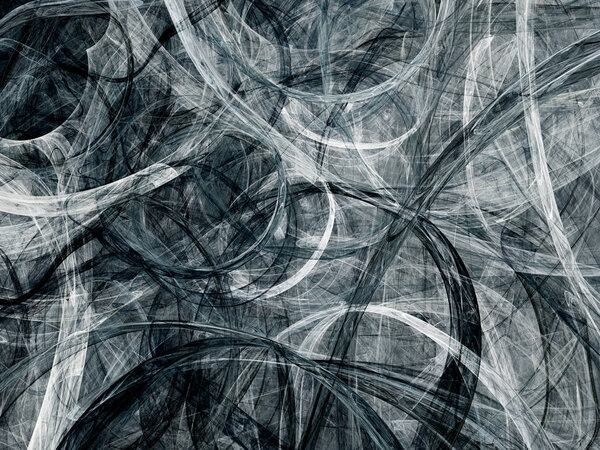 black and white abstract fractal background 3d rendering illustr