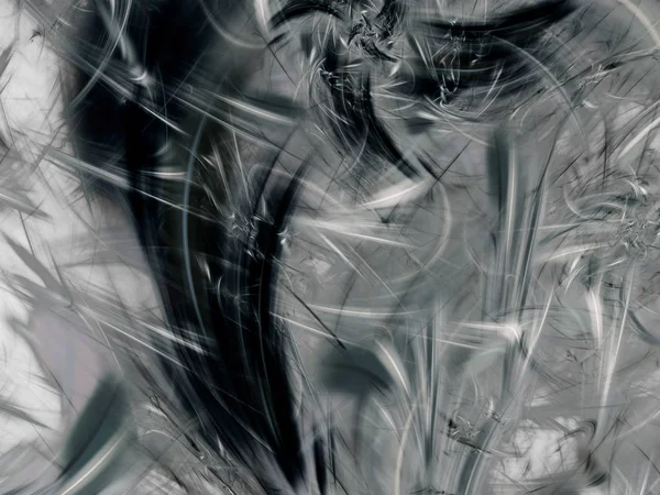 黒と白の抽象的なフラクタルの背景3Dレンダリングのイラスト — ストック写真