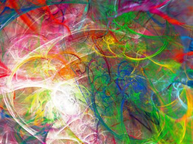 gökkuşağı Soyut Fraktal arka plan 3d render illüstrasyon