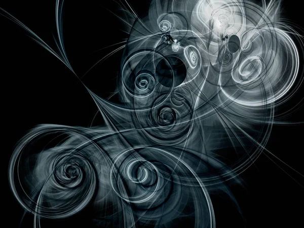 Preto e branco abstrato fractal fundo 3d renderização illustr — Fotografia de Stock