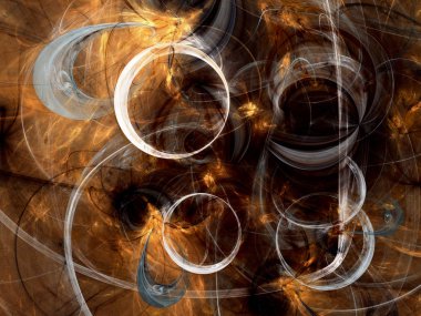 kahverengi Soyut Fraktal arka plan 3d render illüstrasyon