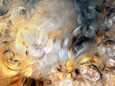 kahverengi Soyut Fraktal arka plan 3d render illüstrasyon