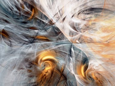 kahverengi Soyut Fraktal arka plan 3d render illüstrasyon