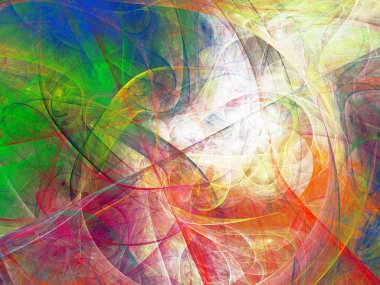 gökkuşağı Soyut Fraktal arka plan 3d render illüstrasyon