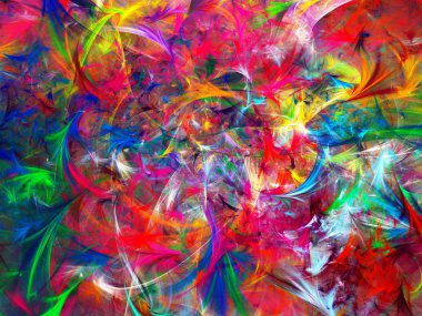 gökkuşağı Soyut Fraktal arka plan 3d render illüstrasyon