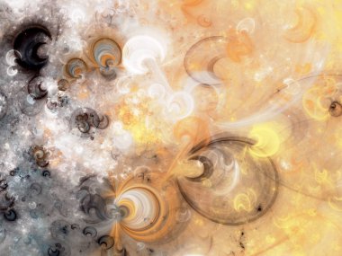 kahverengi Soyut Fraktal arka plan 3d render illüstrasyon