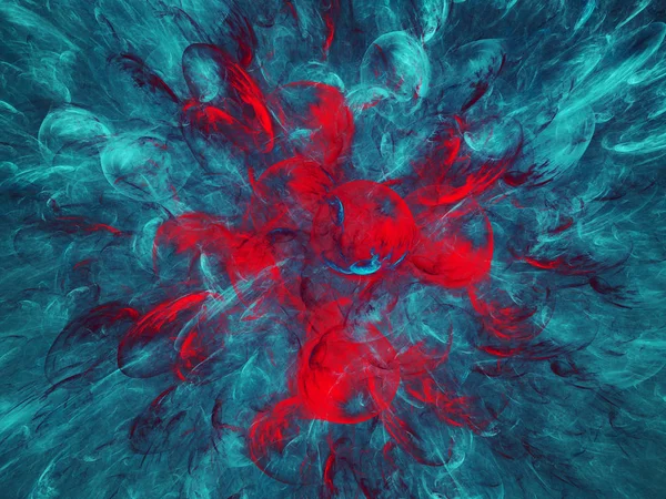 Mavi Soyut Fraktal arka plan 3d render illüstrasyon