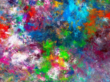 gökkuşağı Soyut Fraktal arka plan 3d render illüstrasyon