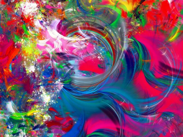 Regenboog abstracte fractal achtergrond 3d rendering illustratie — Stockfoto