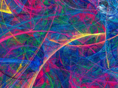 Mavi Soyut Fraktal arka plan 3d render illüstrasyon