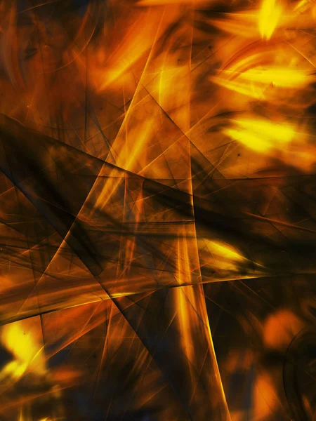 노란 추상적인 프랙탈 배경 3d 렌더링 그림 — 스톡 사진