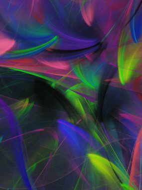 gökkuşağı Soyut Fraktal arka plan 3d render illüstrasyon