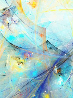 Mavi Soyut Fraktal arka plan 3d render illüstrasyon