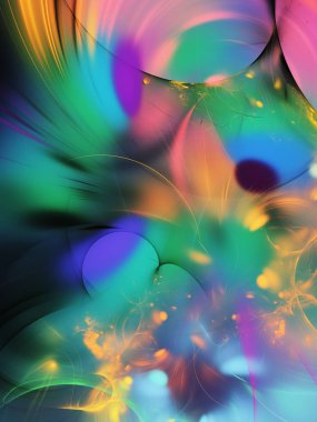 gökkuşağı Soyut Fraktal arka plan 3d render illüstrasyon