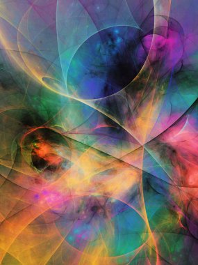 gökkuşağı Soyut Fraktal arka plan 3d render illüstrasyon