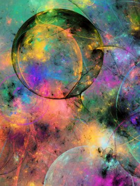 gökkuşağı Soyut Fraktal arka plan 3d render illüstrasyon