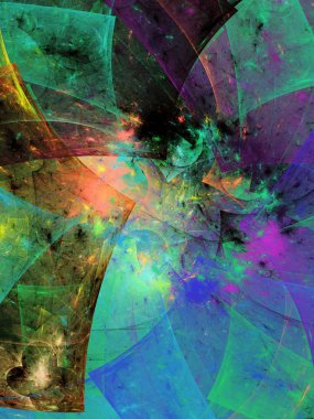 Mavi Soyut Fraktal arka plan 3d render illüstrasyon