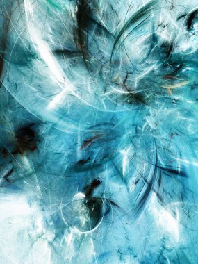 Mavi Soyut Fraktal arka plan 3d render illüstrasyon