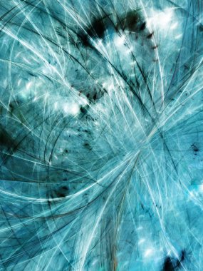 Mavi Soyut Fraktal arka plan 3d render illüstrasyon