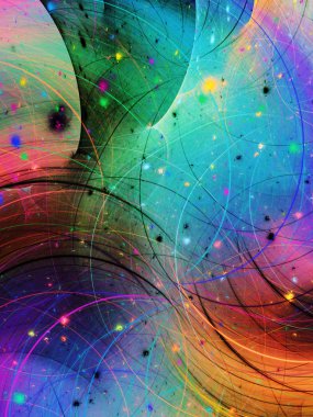 gökkuşağı Soyut Fraktal arka plan 3d render illüstrasyon