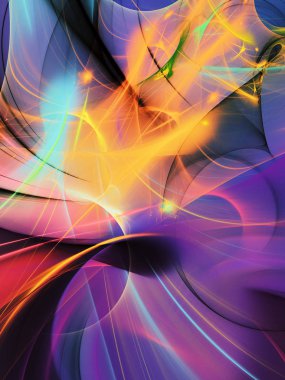 Mor Soyut Fraktal arka plan 3d render illüstrasyon