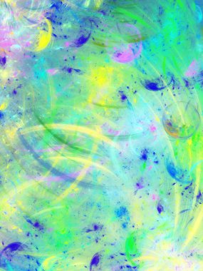 yeşil Soyut Fraktal arka plan 3d render illüstrasyon