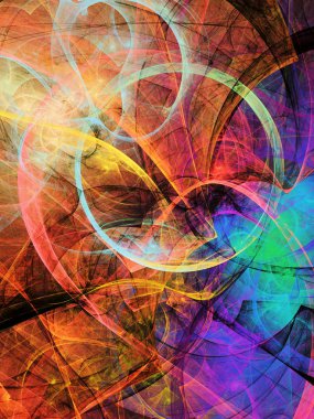 turuncu Soyut Fraktal arka plan 3d render illüstrasyon