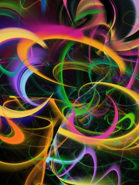 gökkuşağı Soyut Fraktal arka plan 3d render illüstrasyon