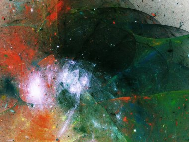 yeşil Soyut Fraktal arka plan 3d render illüstrasyon