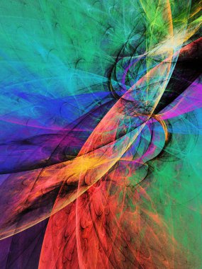 gökkuşağı Soyut Fraktal arka plan 3d render illüstrasyon