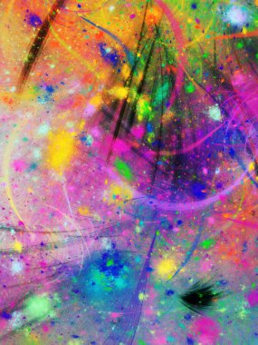 gökkuşağı soyut fraktal arkaplan 3d oluşturma