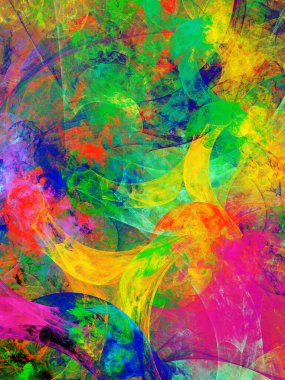 gökkuşağı soyut fraktal arkaplan 3d oluşturma