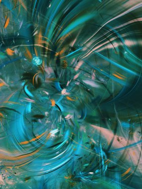 mavi soyut fraktal arkaplan 3d oluşturma